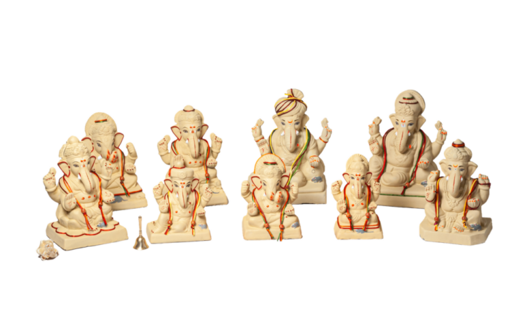 FRESH GANESH IDOLS MADE FROM THE COLLECTED CLAY SLUDGE